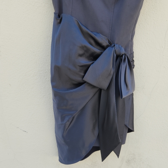 Cinq a Sept Grey Mini Dress Bow Wrap - Picture 4 of 10